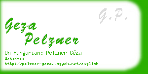 geza pelzner business card